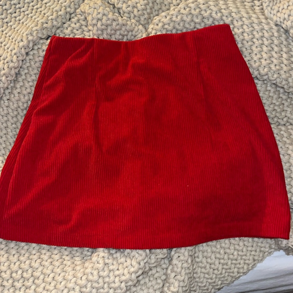 Red Corduroy Skirt